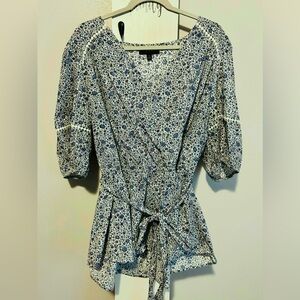 Lane Bryant Blue Floral Blouse